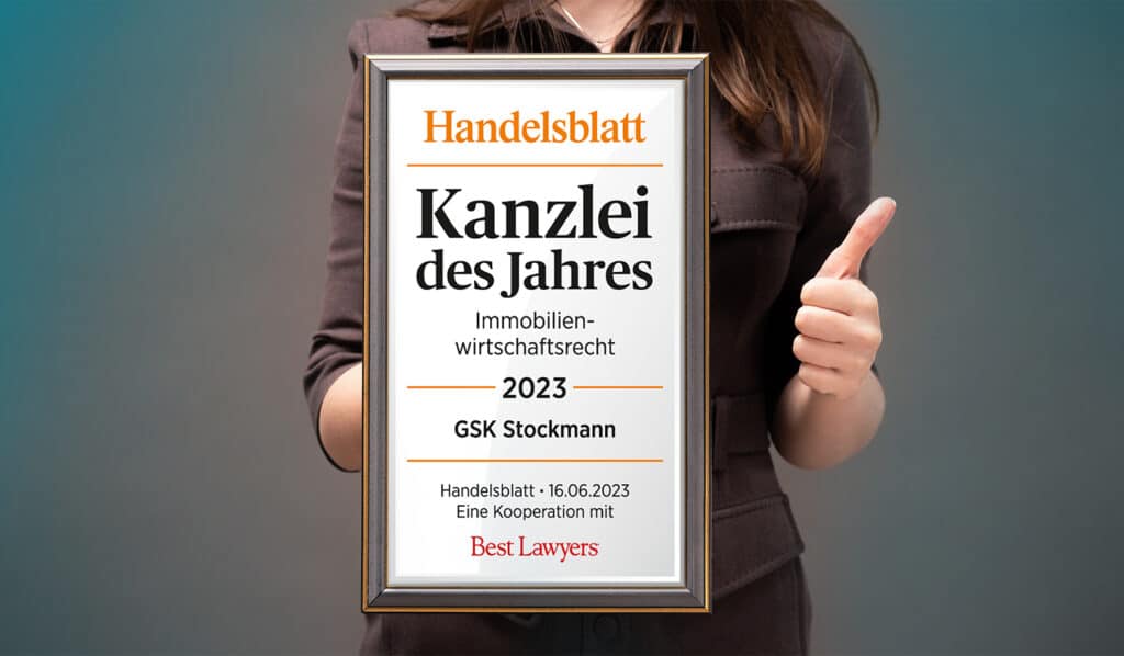 Auszeichnung als Kanzlei des Jahres Immobilienrecht